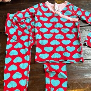 Kids Red and Blue Heart Pajamas